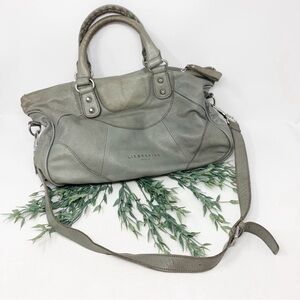 RARE Liebeskind Esther Leather Satchel Crossbody in New Stone Gray
